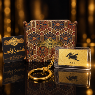 جاسوییچی نماد دکوراتیو تولد مرداد ماه ورقه فویل طلا اماراتی گلدن لایف