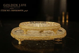 دیس شیرینی آبکاری طلا اماراتی پیلسکو